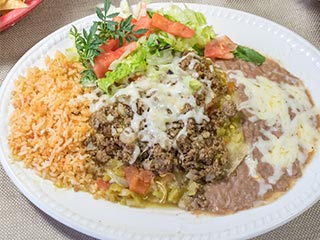 Nopalitos Green Enchiladas with Beef